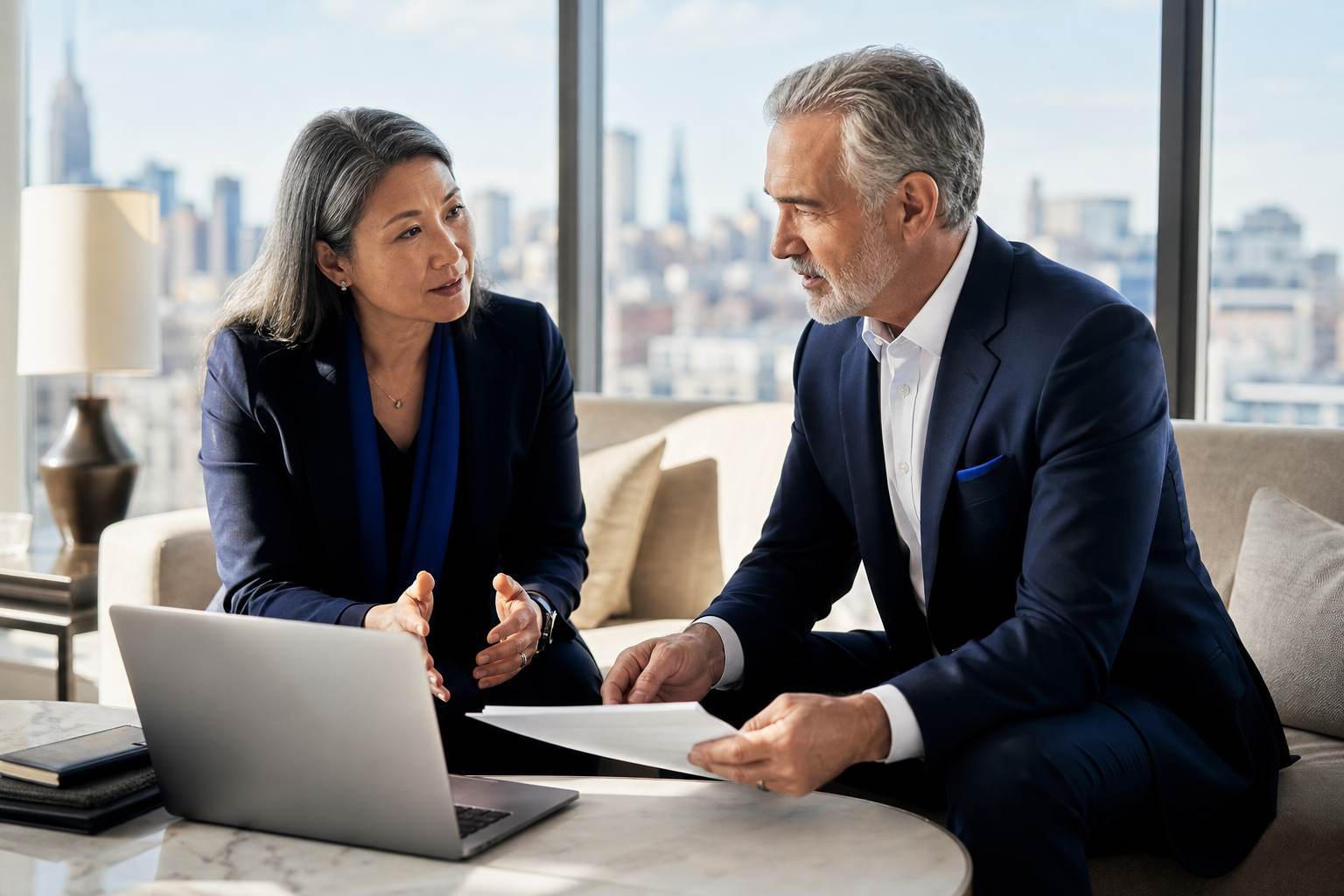 Senior technology executives discussing an Azure marketplace plan